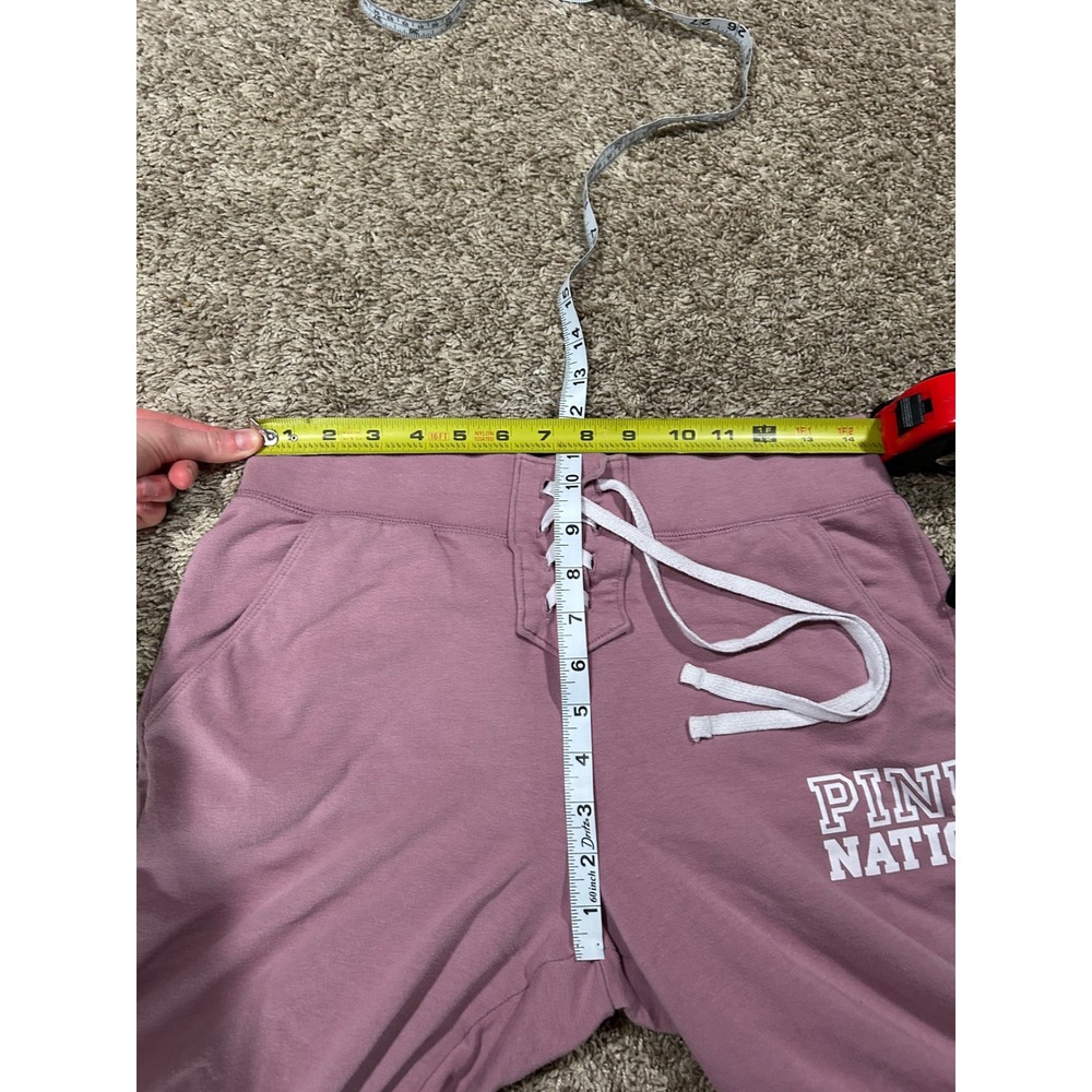 Victoria's Secret PINK Nation Mauve Pink Lace Up Jogger Sweatpants Women Medium - Picture 6 of 7